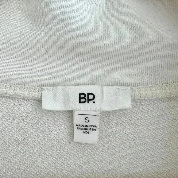 BP White 1/4 Zip Sports Jacket, Athleisure Athletic White Sweatshirt, Small - Picture 10 of 16